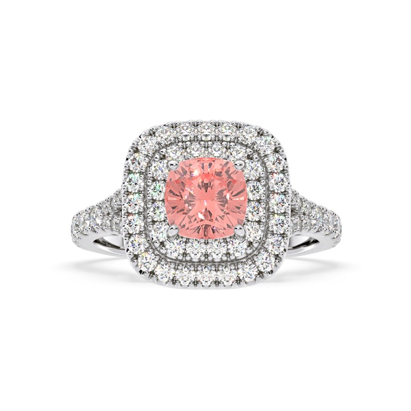 Anastasia Pink Lab Diamond 1.65ct Halo Ring in 18K White Gold - Elara Collection - Image 3
