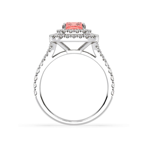 Anastasia Pink Lab Diamond 1.65ct Halo Ring in Platinum - Elara Collection - Image 5
