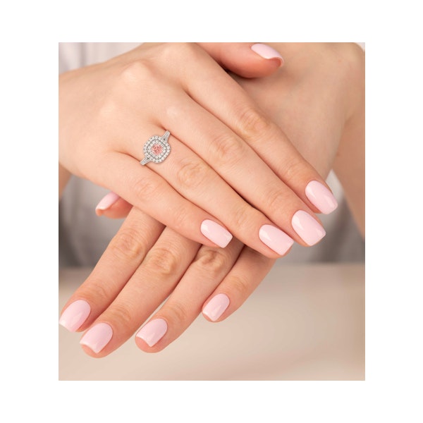 Anastasia Pink Lab Diamond 1.30ct Halo Ring in Platinum - Elara Collection - Image 2