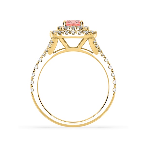 Anastasia Pink Lab Diamond 1.30ct Halo Ring in 18K Yellow Gold - Elara Collection - Image 5