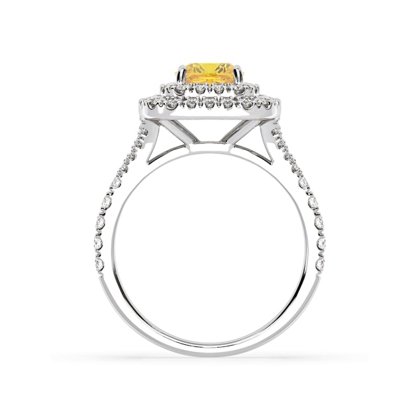 Anastasia Yellow Lab Diamond 1.65ct Halo Ring in Platinum - Elara Collection - Image 5