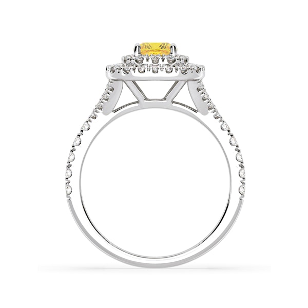 Anastasia Yellow Lab Diamond 1.30ct Halo Ring in Platinum - Elara Collection - Image 5