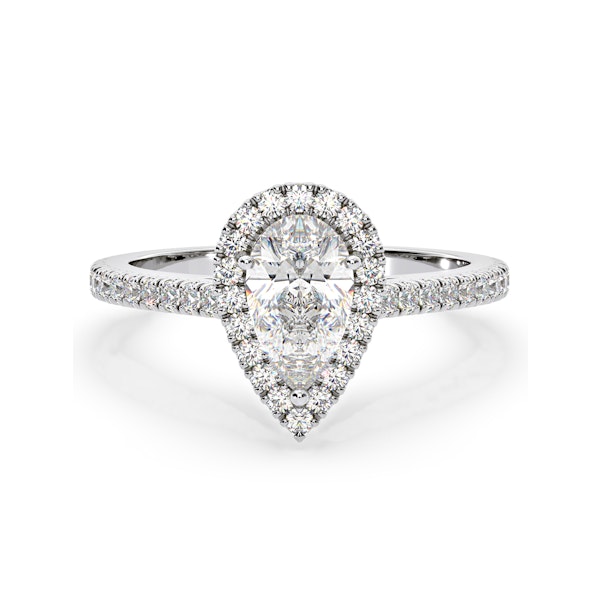 Diana GIA Diamond Pear Halo Engagement Ring Platinum 1.60ct G/SI2 - Image 3