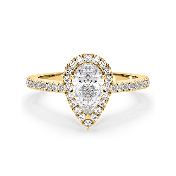 Diana GIA Diamond Pear Halo Engagement Ring in 18K Gold 1.60ct G/SI2 - Image 3