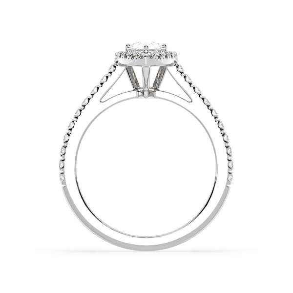 Diana Diamond Pear Halo Engagement Ring Platinum 1ct G/VS1 - Image 4