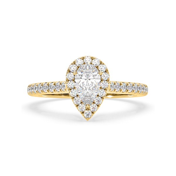 Diana GIA Diamond Pear Halo Engagement Ring in 18K Gold 1.35ct G/SI1 - Image 3