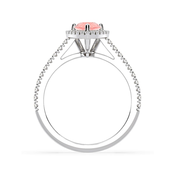 Diana Pink Lab Diamond Pear Halo Ring 1.60ct in Platinum - Elara Collection - Image 5