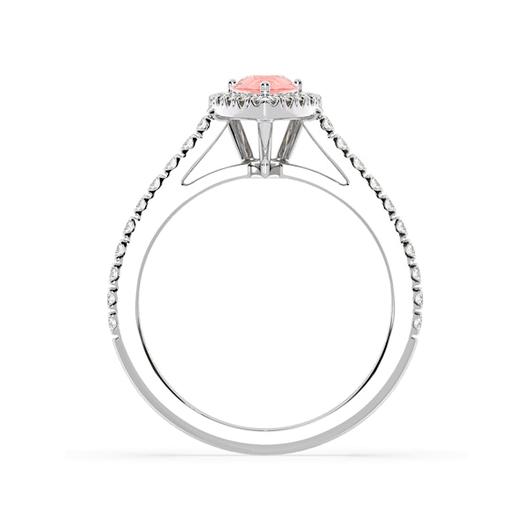 Diana Pink Lab Diamond Pear Halo Ring 1.00ct in Platinum - Elara Collection - Image 5