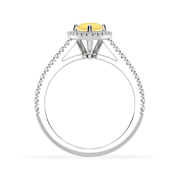 Diana Yellow Lab Diamond Pear Halo Ring 1.60ct in 18K White Gold - Elara Collection - Image 5