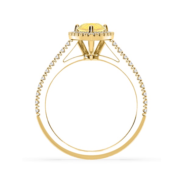 Diana Yellow Lab Diamond Pear Halo Ring 1.60ct in 18K Yellow Gold - Elara Collection - Image 5