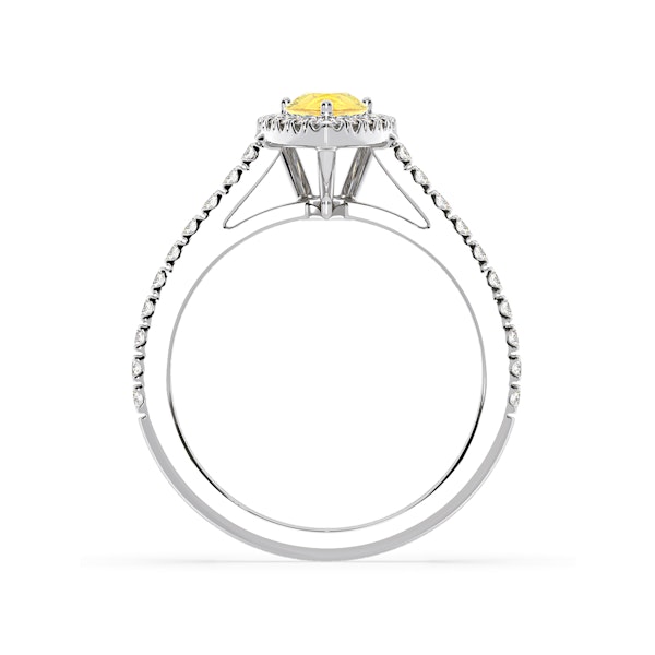 Diana Yellow Lab Diamond Pear Halo Ring 1.00ct in Platinum - Elara Collection - Image 5