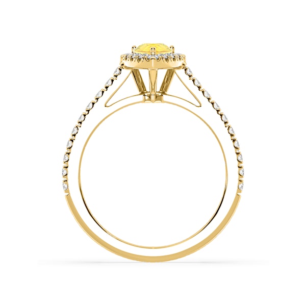 Diana Yellow Lab Diamond Pear Halo Ring 1.00ct in 18K Yellow Gold - Elara Collection - Image 5