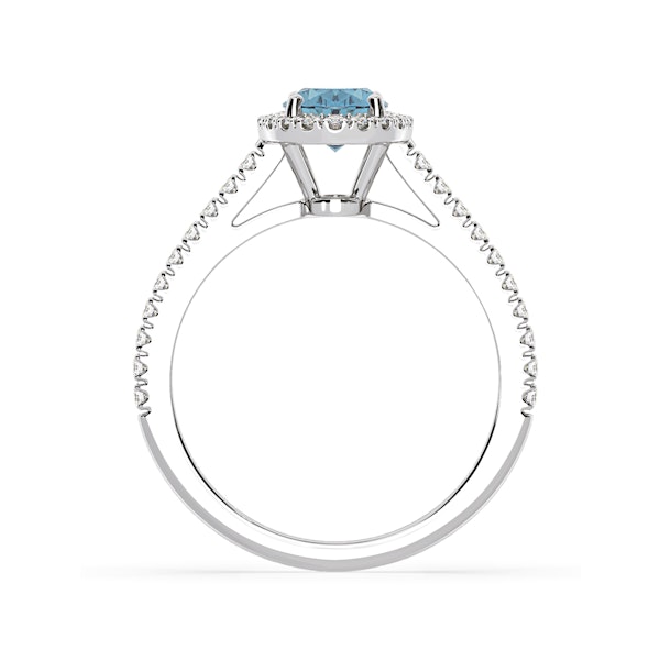 Georgina Blue Lab Diamond Oval Halo 1.60ct Ring in Platinum - Elara Collection - Image 5
