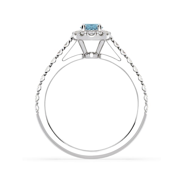 Georgina Blue Lab Diamond Oval Halo 0.90ct Ring in Platinum - Elara Collection - Image 5
