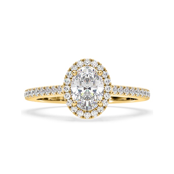 Georgina Lab Oval Diamond Halo Engagement Ring 18K Gold 2.55ct F/VS1 - Image 3