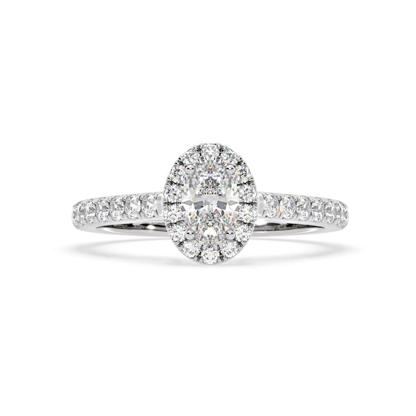 Georgina GIA Oval Diamond Halo Engagement Ring Platinum 1.30ct G/Vs1 - Image 3