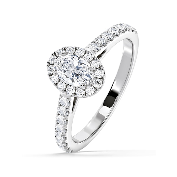 Georgina GIA Oval Diamond Halo Engagement Ring Platinum 1.30ct G/Vs1 - Image 1