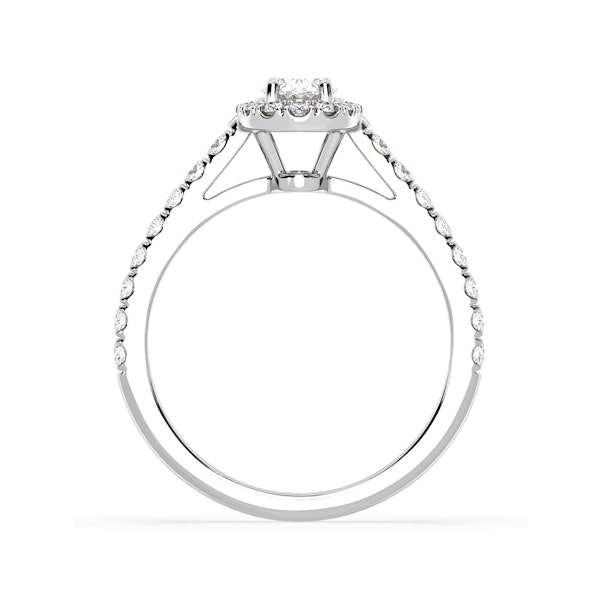 Georgina Lab Oval Diamond Halo Engagement Ring Platinum 1.00ct F/VS1 - Image 4