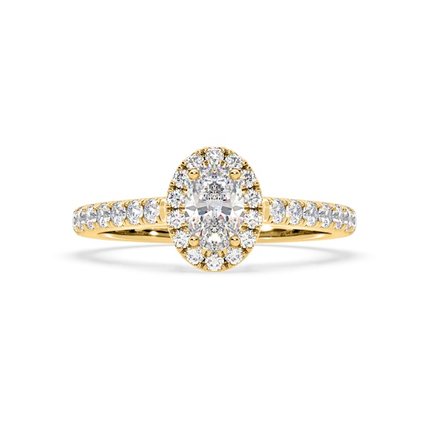 Georgina GIA Oval Diamond Halo Engagement Ring 18K Gold 1.30ct G/Vs1 - Image 3