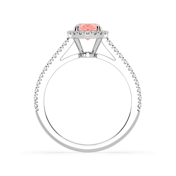 Georgina Pink Lab Diamond Oval Halo 1.60ct Ring in Platinum - Elara Collection - Image 5