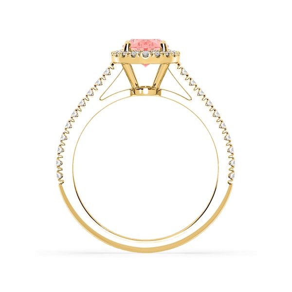 Georgina Pink Lab Diamond Oval Halo 1.60ct Ring in 18K Yellow Gold - Elara Collection - Image 5