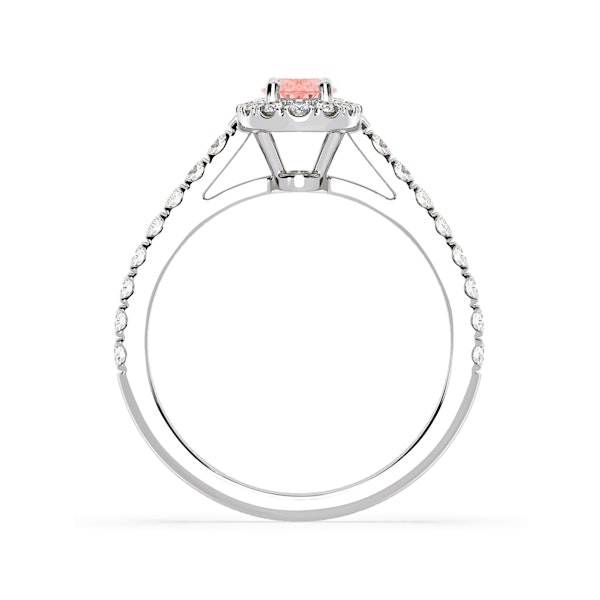 Georgina Pink Lab Diamond Oval Halo 0.90ct Ring in Platinum - Elara Collection - Image 5
