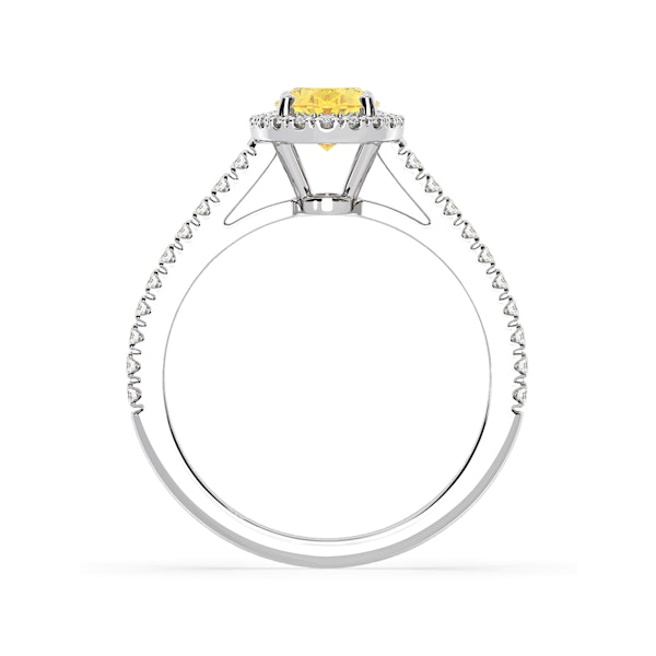 Georgina Yellow Lab Diamond Oval Halo 1.60ct Ring in 18K White Gold - Elara Collection - Image 5