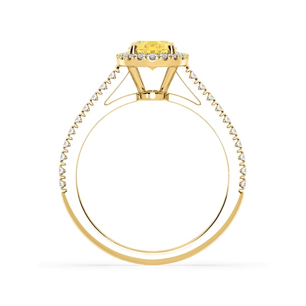 Georgina Yellow Lab Diamond Oval Halo 1.60ct Ring in 18K Yellow Gold - Elara Collection - Image 5