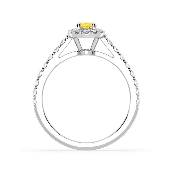 Georgina Yellow Lab Diamond Oval Halo 0.90ct Ring in Platinum - Elara Collection - Image 5