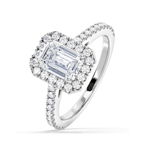 Annabelle Lab Diamond Halo Engagement Ring 18K White Gold 2.75ct F/VS1
