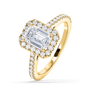 Annabelle Lab Diamond Halo Engagement Ring in 18K Gold 1.65ct F/VS1