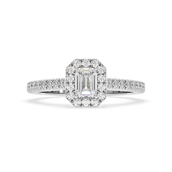 Annabelle Lab Diamond Halo Engagement Ring 18K White Gold 1ct F/VS1 - Image 3