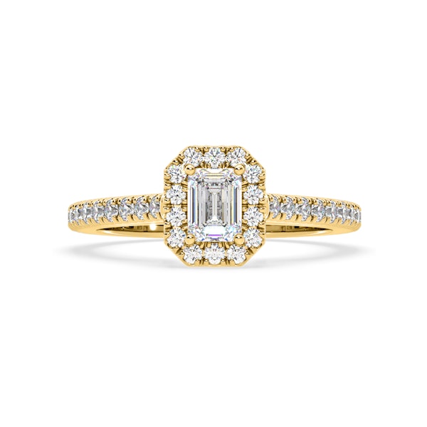 Annabelle Lab Diamond Halo Engagement Ring in 18K Gold 1ct F/VS1 - Image 3