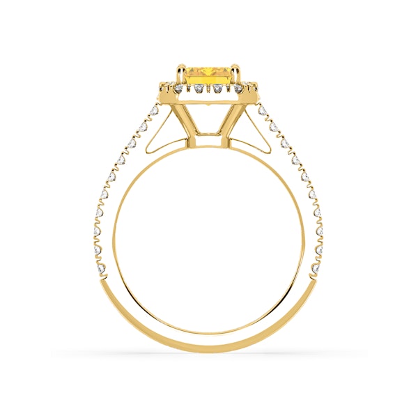 Annabelle Yellow Lab Diamond 1.65ct Emerald Cut Halo Ring in 18K Yellow Gold - Elara Collection - Image 5