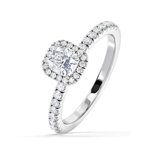 Beatrice Lab Diamond Halo Engagement Ring in Platinum 1ct F/VS1