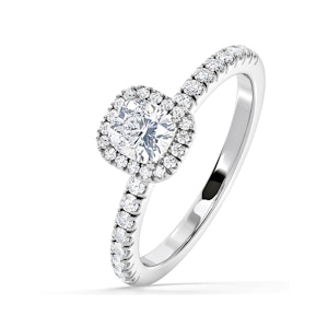 Beatrice Lab Diamond Halo Engagement Ring 18K White Gold 1ct F/VS1