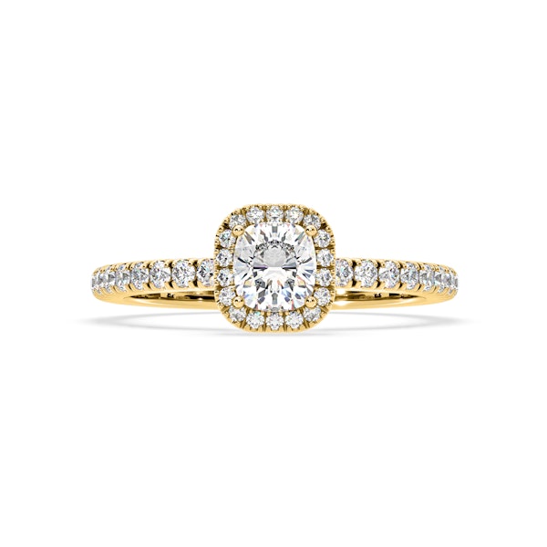 Beatrice Diamond Halo Engagement Ring in 18K Gold 1ct G/VS2 - Image 3