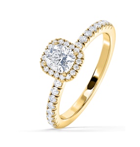 Beatrice GIA Diamond Halo Engagement Ring in 18K Gold 1.25ct G/VS2