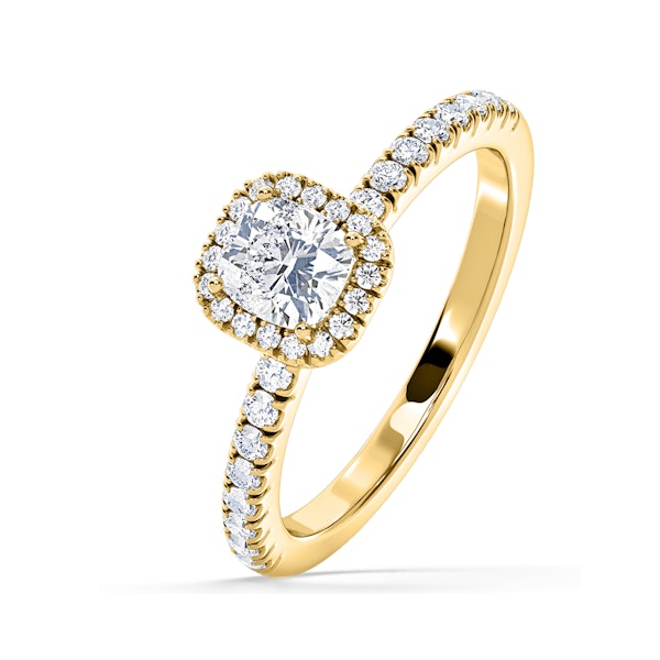 Beatrice Diamond Halo Engagement Ring in 18K Gold 1ct G/SI2 - Image 1
