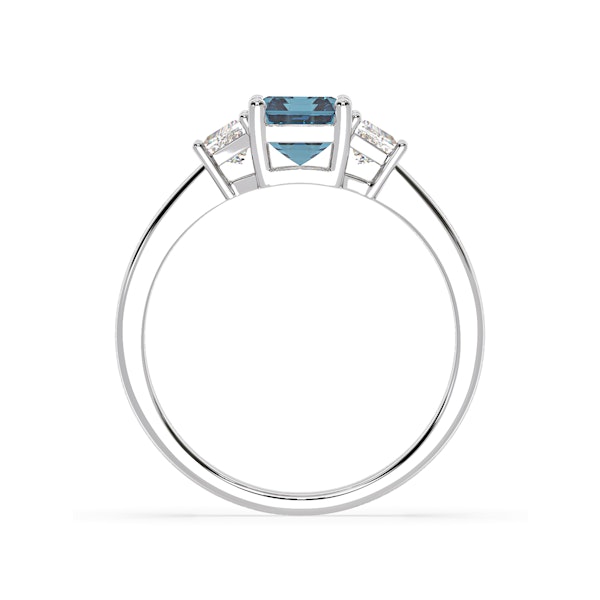 Erika Blue Lab Diamond 1.70ct Emerald Cut Ring in Platinum - Elara Collection - Image 5