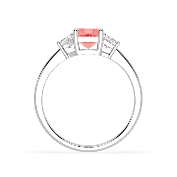 Erika Pink Lab Diamond 1.70ct Emerald Cut Ring in 18K White Gold - Elara Collection - Image 5