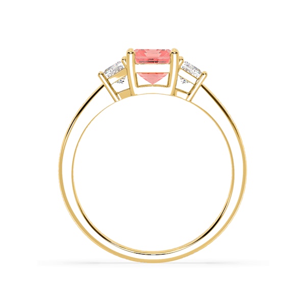 Erika Pink Lab Diamond 1.70ct Emerald Cut Ring in 18K Yellow Gold - Elara Collection - Image 5