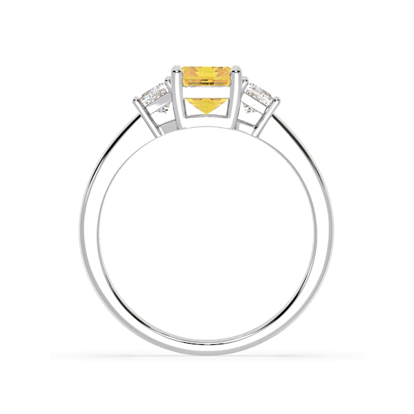 Erika Yellow Lab Diamond 1.70ct Emerald Cut Ring in 18K White Gold - Elara Collection - Image 5