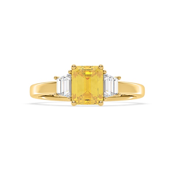 Erika Yellow Lab Diamond 1.70ct Emerald Cut Ring in 18K Yellow Gold - Elara Collection - Image 3