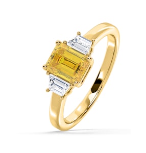 Erika Yellow Lab Diamond 1.70ct Emerald Cut Ring in 18K Yellow Gold - Elara Collection