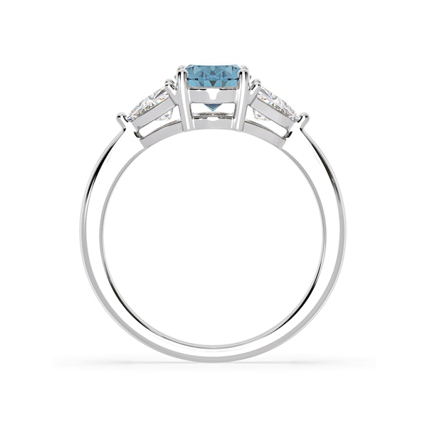 Dalia Blue Lab Diamond Oval with Trillions 1.70ct Ring in 18K White Gold - Elara Collection - Image 5
