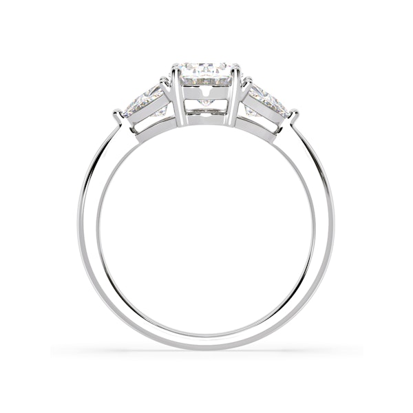 Dalia Lab Diamond Oval with Trillions 1.70ct Ring in Platinum F/VS1 - Image 5