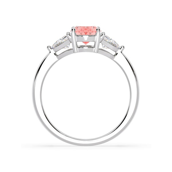 Dalia Pink Lab Diamond Oval with Trillions 1.70ct Ring in Platinum - Elara Collection - Image 5