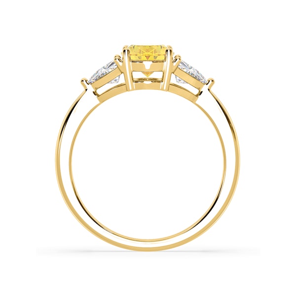 Dalia Yellow Lab Diamond Oval with Trillions 1.70ct Ring in 18K Yellow Gold - Elara Collection - Image 5