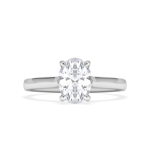 Amora Oval 1.00ct Diamond Engagement Ring G/VS1 Set in Platinum - Image 5